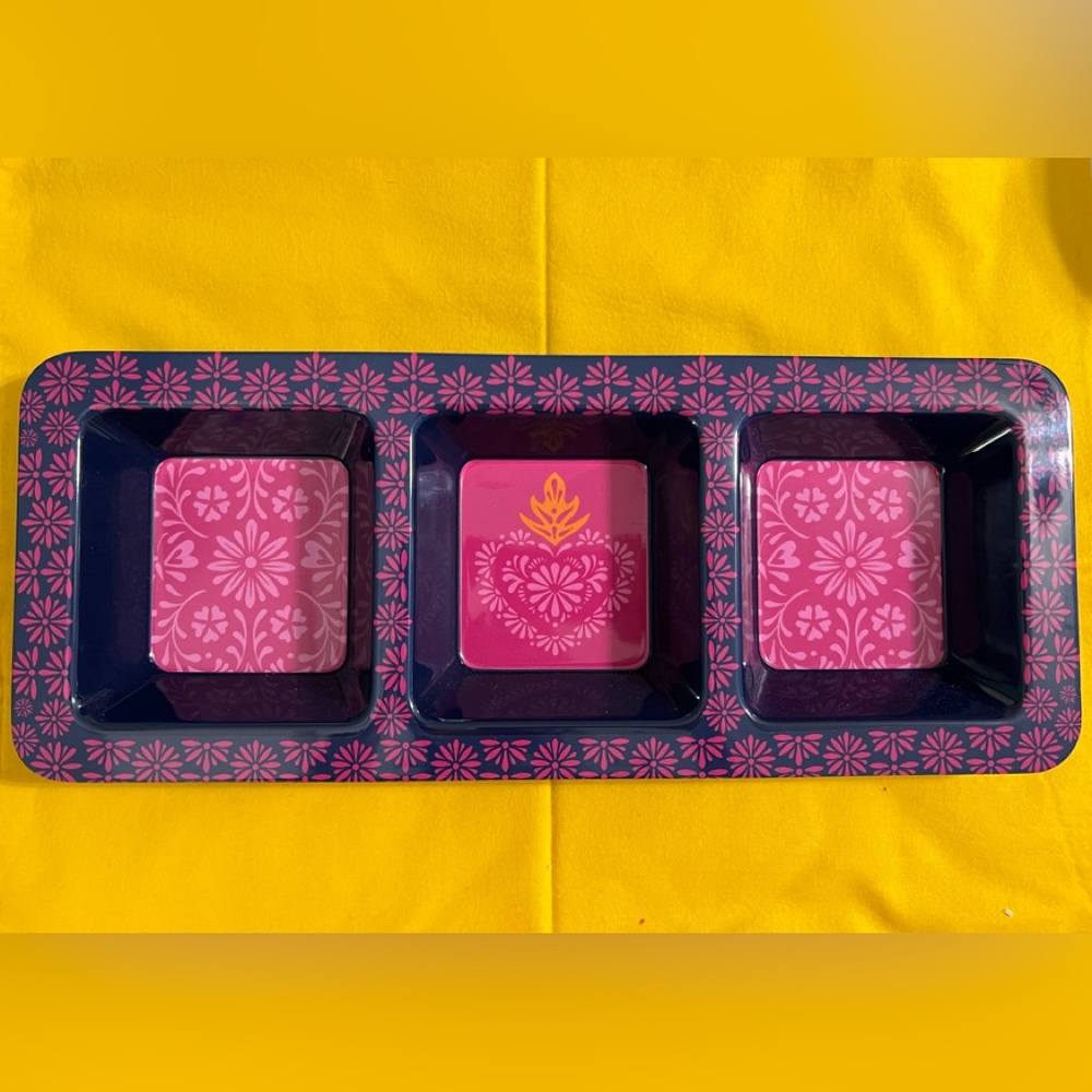 Día De Los Muertos Multi Color Calavera Plates,Talavera Shaker Set & Tray